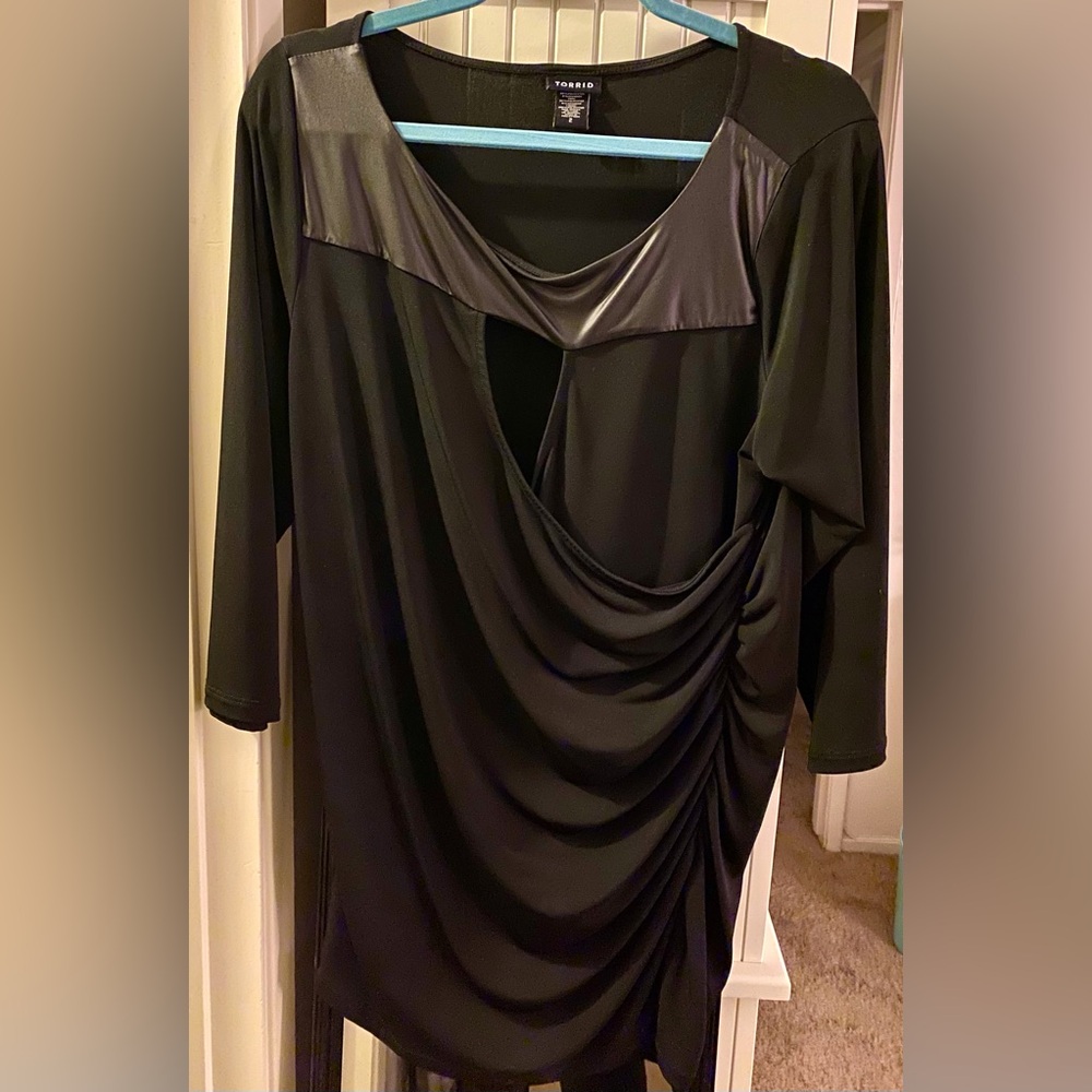 Torrid Black Drape Blouse